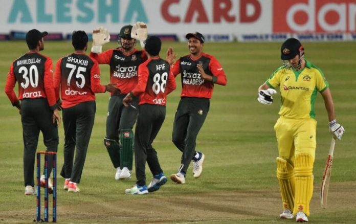 Australia vs Bnagladesh : Shakib Al Hasan, Saifuddin bowl out Australia for 62 to Clinch the series by 4-1.